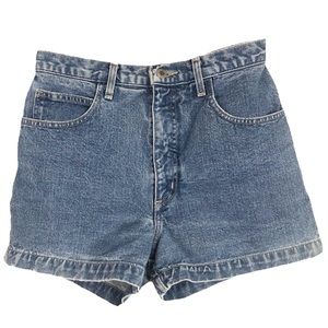 VINTAGE 90s Y2K Guess High Waisted Distressed Cotton Denim Blue Jean Shorts